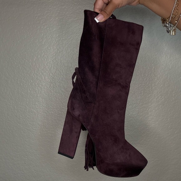 saint Laurent Vika 95 Tassel Boots - Picture 1 of 9